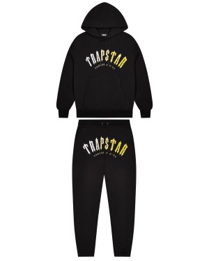 Black / Yellow Trapstar Decoded Hooded Gel Men's Tracksuits Canada | YDASB-5491