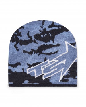 Blue Camo Trapstar Ts Star Men's Beanie Canada | NXSYC-6950