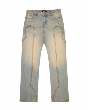 Blue Trapstar Irongate Panel Denim Women's Jeans Canada | KPHAX-2694