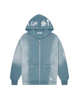 Blue Trapstar Script Men's Hoodies Canada | ADKUS-6731
