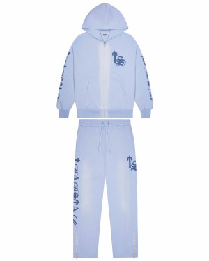 Blue Trapstar Script Spray Men's Tracksuits Canada | CFXIP-2680