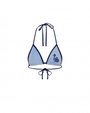 Blue Trapstar Terry Script Women's Bikini Top Canada | FBGPW-8516