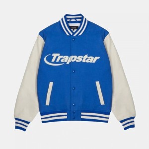 Blue / White Trapstar Hyperdrive Chenile Varsity Men's Jackets Canada | THARW-3124