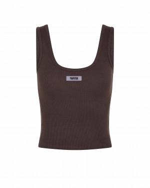 Brown Trapstar Irongate Silicone Badge Rib Women's Vests Canada | ZENWO-9158
