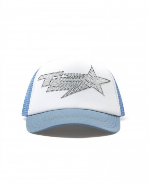 Denim Blue Trapstar Denim Diamante TS Star Trucker Women's Caps Canada | NVKJS-6420