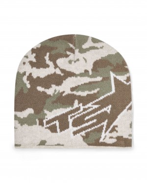 Green Camo Trapstar Ts Star Men's Beanie Canada | YKRFT-1562