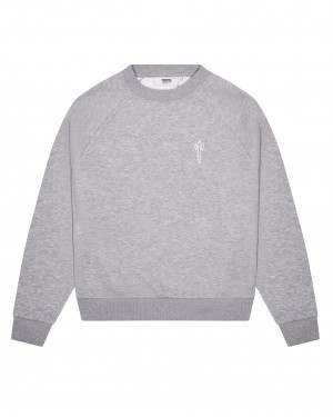 Grey Trapstar Foundation Crew Men's Sweatshirts Canada | FDBIC-7612