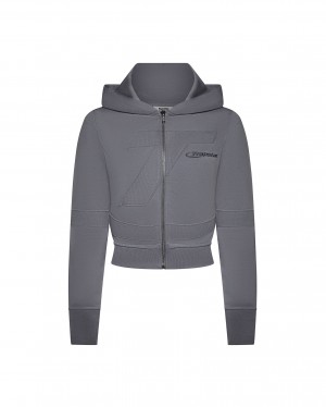 Grey Trapstar Hyperdrive Rib Panel Zip Women's Tracksuits Canada | TJHKN-9275