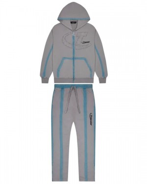 Grey Trapstar Hyperdrive Zip Through Men's Tracksuits Canada | ZBASG-8632