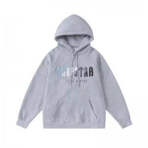 Grey Trapstar It’s A Secret Blue-Gray Logo Men's Hoodies Canada | NCBQD-8612