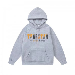 Grey Trapstar It’s A Secret Yellow Logo Men's Hoodies Canada | KEVGN-0812