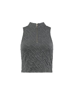 Grey Trapstar Jacquard Fitted Zip Crop Top Women's T-shirts Canada | EKNHC-0763