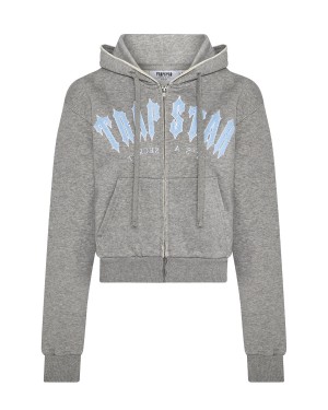 Grey / Blue Trapstar Irongate Arch Chenille Embroidery Zip Through Track Women's Tracksuits Canada | DVUKN-6072