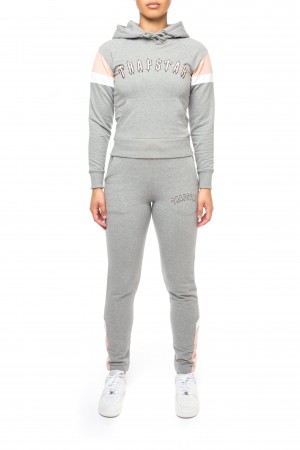 Grey / Pink / White Trapstar 3D Embroidered Irongate Arch Women's Tracksuits Canada | TSGEO-5917
