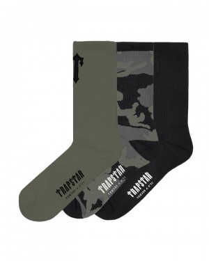 Khaki Trapstar 3 Pack Irongate T Men's Socks Canada | CPKWA-2056