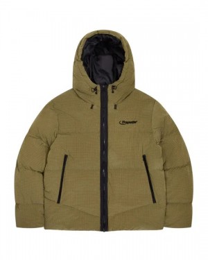 Khaki Trapstar Hyperdrive Men's Puffer Jackets Canada | PTXHN-4683