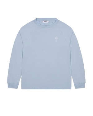 Light Blue Trapstar Foundation LS Men's T-shirts Canada | TUPOI-5834