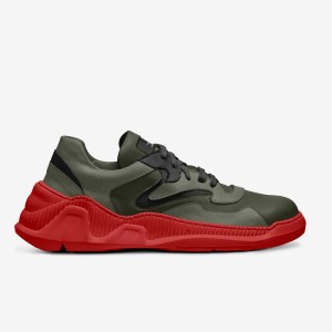 Olive / Red Trapstar Men's Shoes Canada | HSBNE-9763