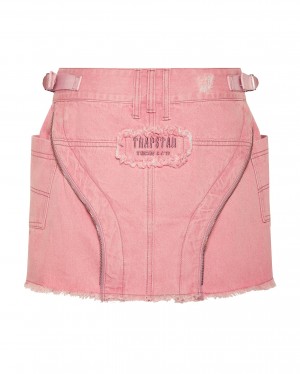 Pink Trapstar Irongate T Denim Zip Detail Mini Women's Skirts Canada | HUSXO-3549