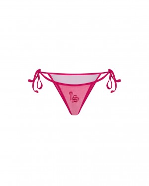 Pink Trapstar Terry Script Women's Bikini Bottoms Canada | JAETI-3468