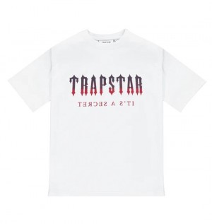 White Trapstar Decoded Men's T-shirts Canada | TUZGD-3612