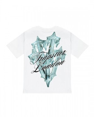 White Trapstar Diamond In The Rough 2.0 Men's T-shirts Canada | NJCGP-5269