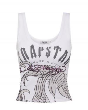 White Trapstar x Ed Hardy Women's Vests Canada | KGFDI-4328