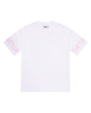 White / Pink Trapstar Script Men's T-shirts Canada | VSLTN-9810