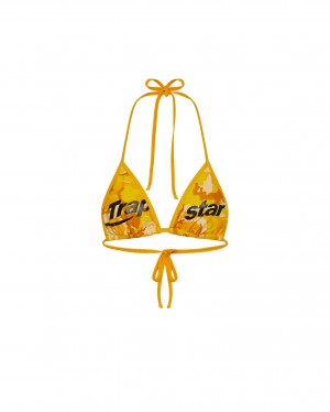 Yellow / Camo Trapstar Hyperdrive Women's Bikini Top Canada | WDFVJ-3621